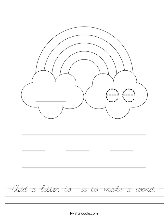 Add a letter to -ee to make a word. Worksheet