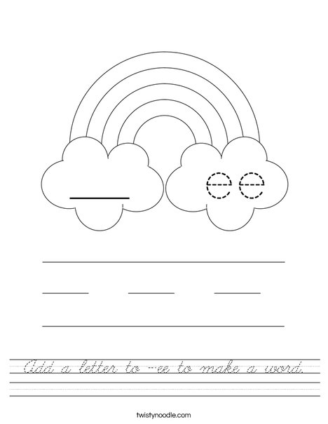 Add a letter to -ee to make a word. Worksheet