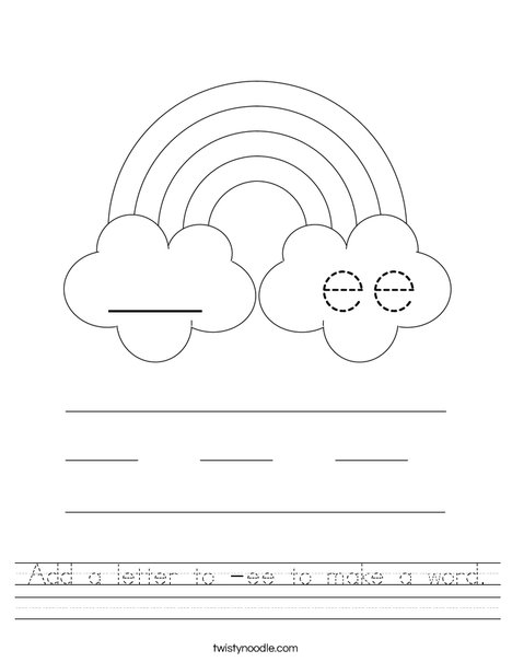 Add a letter to -ee to make a word. Worksheet
