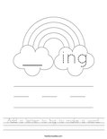 Add a letter to ing to make a word. Worksheet
