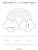Add a letter to -it to make a word Coloring Page