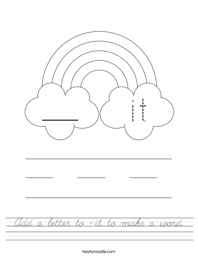 Add a letter to -it to make a word. Worksheet