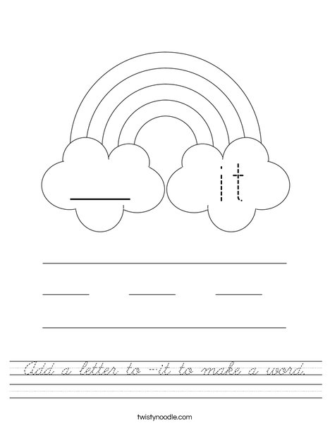 Add a letter to -it to make a word. Worksheet