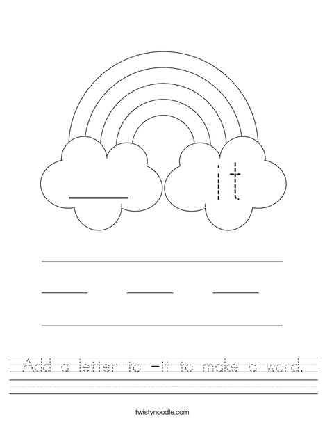Add a letter to -it to make a word. Worksheet