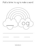 Add a letter to og to make a word Coloring Page