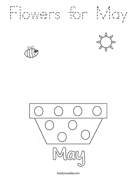 Add flowers for May Coloring Page