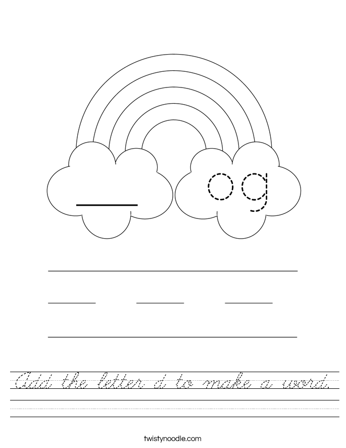 Add the letter d to make a word. Worksheet