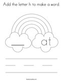 Add the letter h to make a word Coloring Page