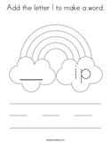 Add the letter l to make a word Coloring Page