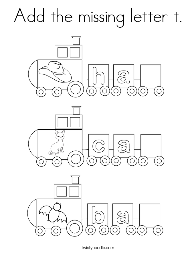 Add the missing letter t. Coloring Page