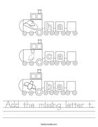 Add the missing letter t Handwriting Sheet