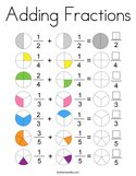 Adding Fractions Coloring Page