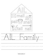 AIL Family Handwriting Sheet