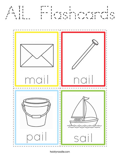 AIL Flashcards Coloring Page