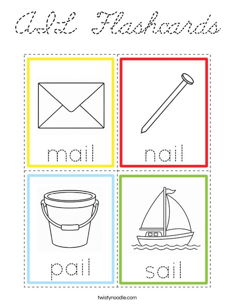 AIL Flashcards Coloring Page