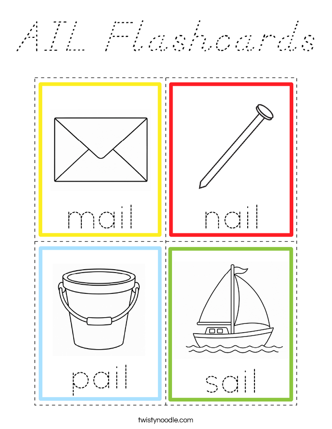 AIL Flashcards Coloring Page