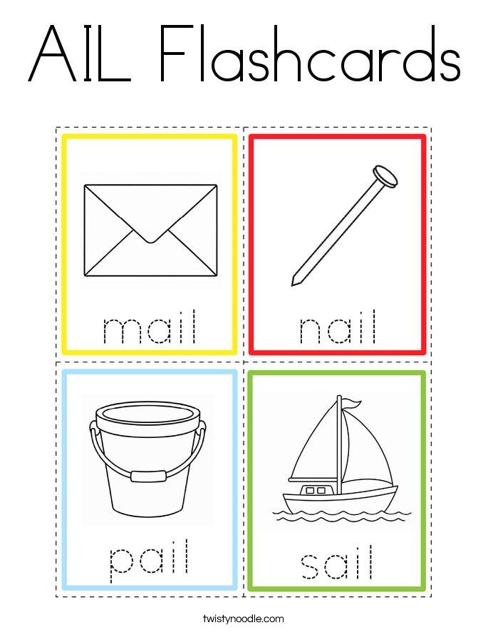 AIL Flashcards Coloring Page
