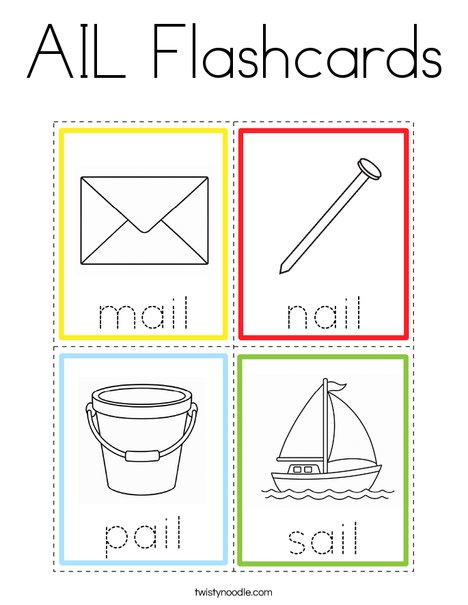 AIL Flashcards Coloring Page