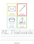 AIL Flashcards Handwriting Sheet