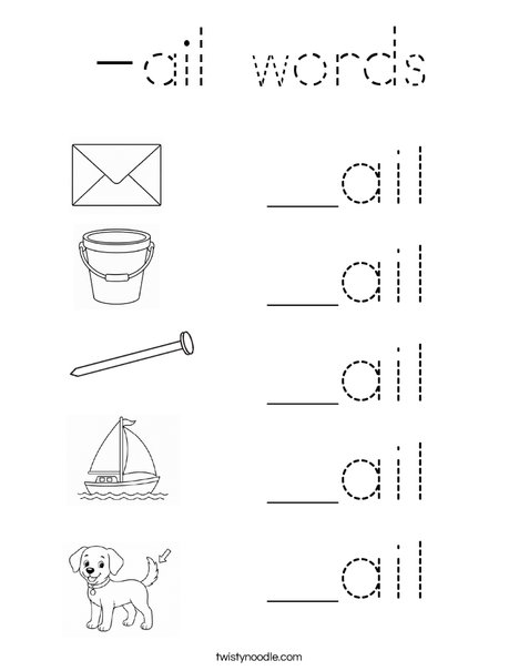 AIL Words Coloring Page