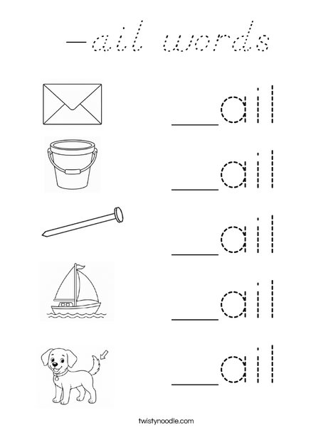 AIL Words Coloring Page