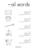 -ail words Coloring Page