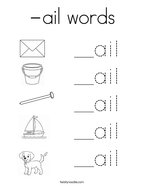 -ail words Coloring Page