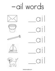 -ail words Coloring Page