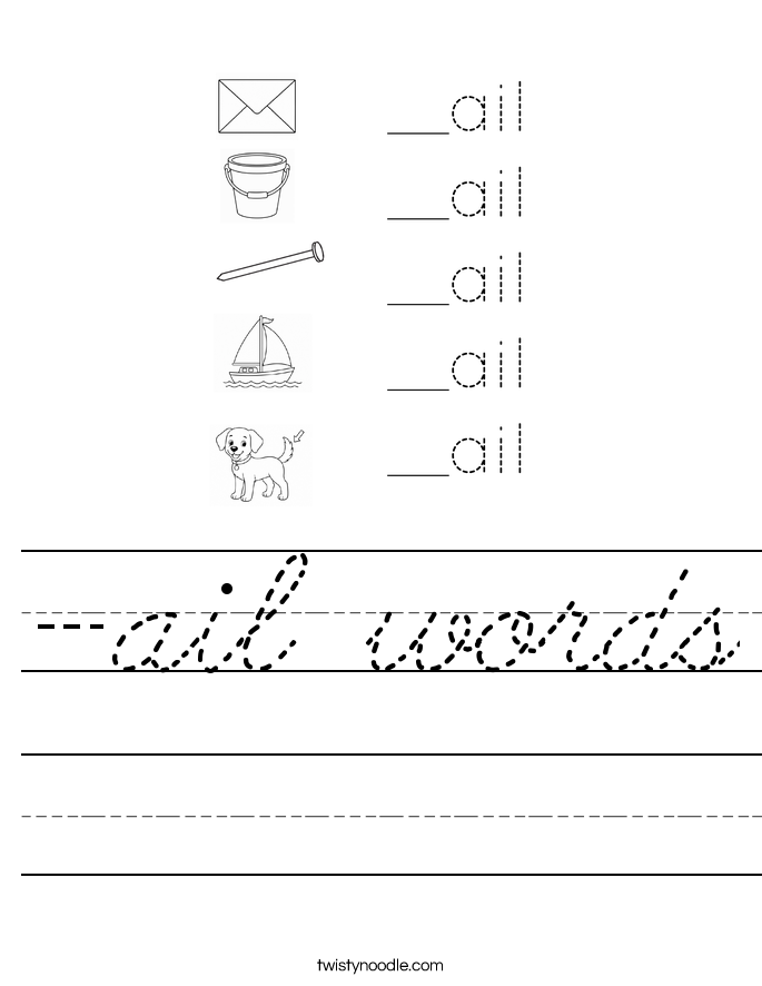 -ail words Worksheet