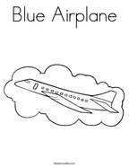 Blue Airplane Coloring Page