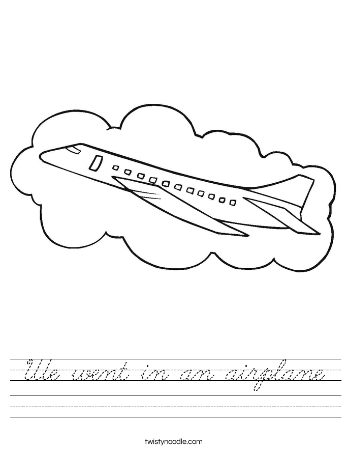 We went in an airplane Worksheet