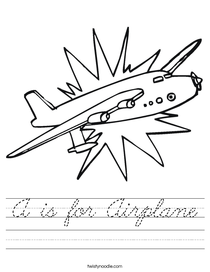 A is for Airplane Worksheet