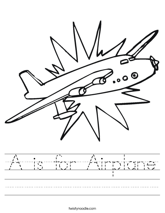 A is for Airplane Worksheet