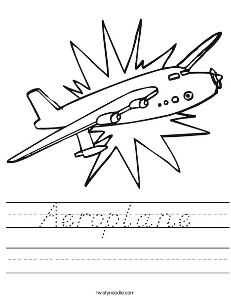 Aeroplane Worksheet