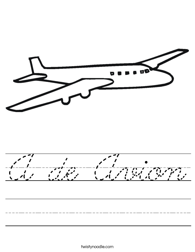 A de Avion Worksheet