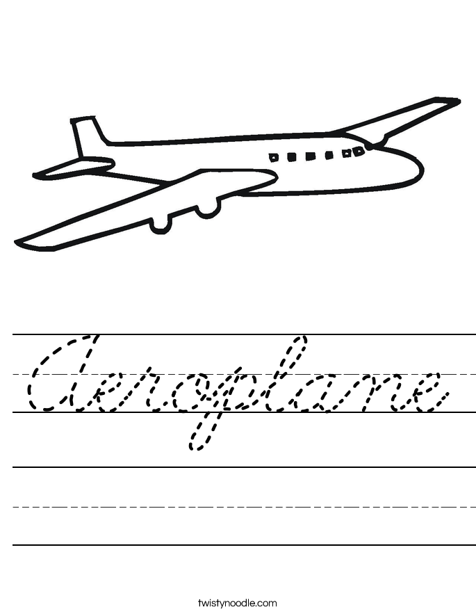Aeroplane Worksheet