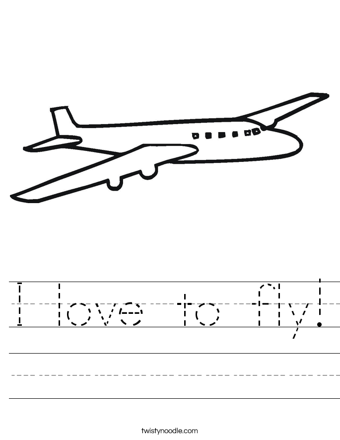 I love to fly! Worksheet