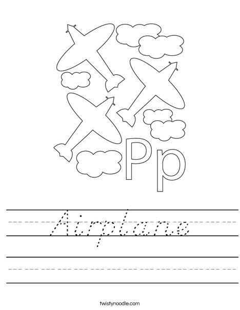 Airplane with Propeller Worksheet