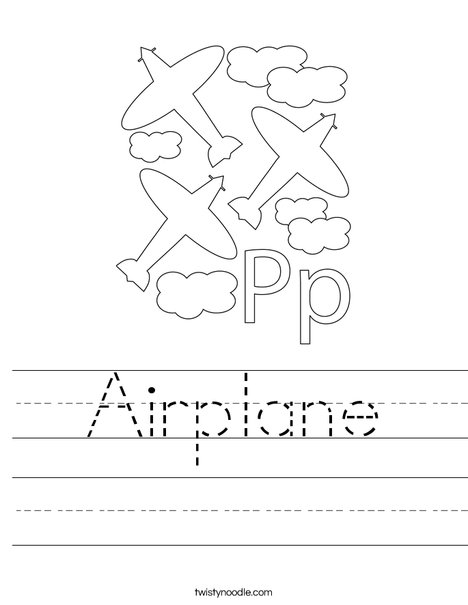 Airplane with Propeller Worksheet