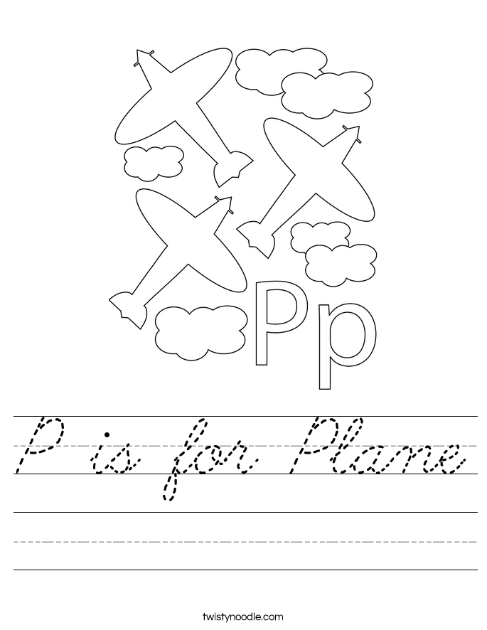 P is for Plane Worksheet