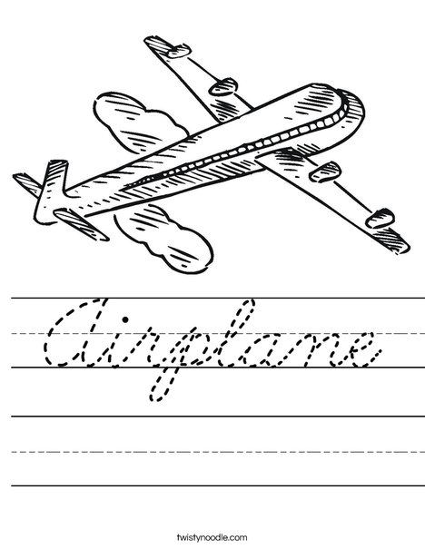 Jet Airplane Worksheet