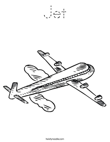 Jet Airplane Coloring Page