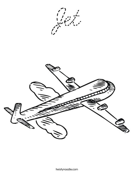 Jet Airplane Coloring Page
