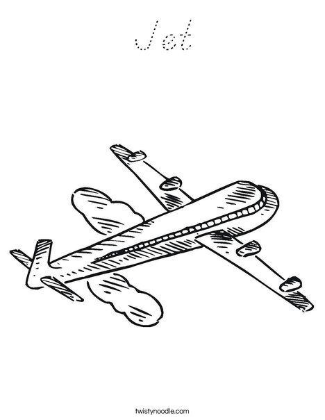 Jet Airplane Coloring Page