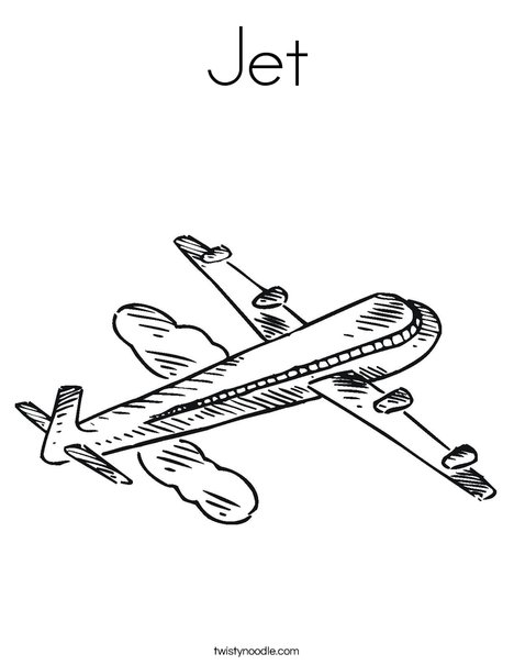 Jet Airplane Coloring Page