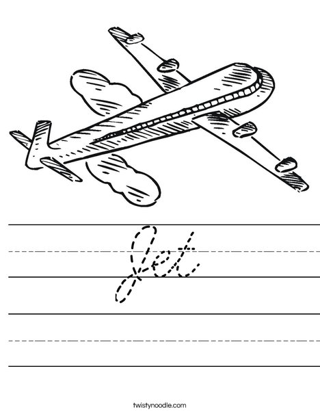 Jet Airplane Worksheet