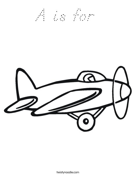 Prop Airplane Coloring Page