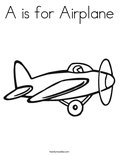 A is for Airplane Coloring Page