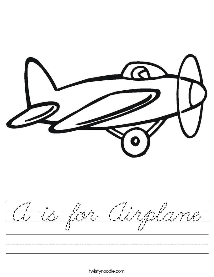 A is for Airplane Worksheet