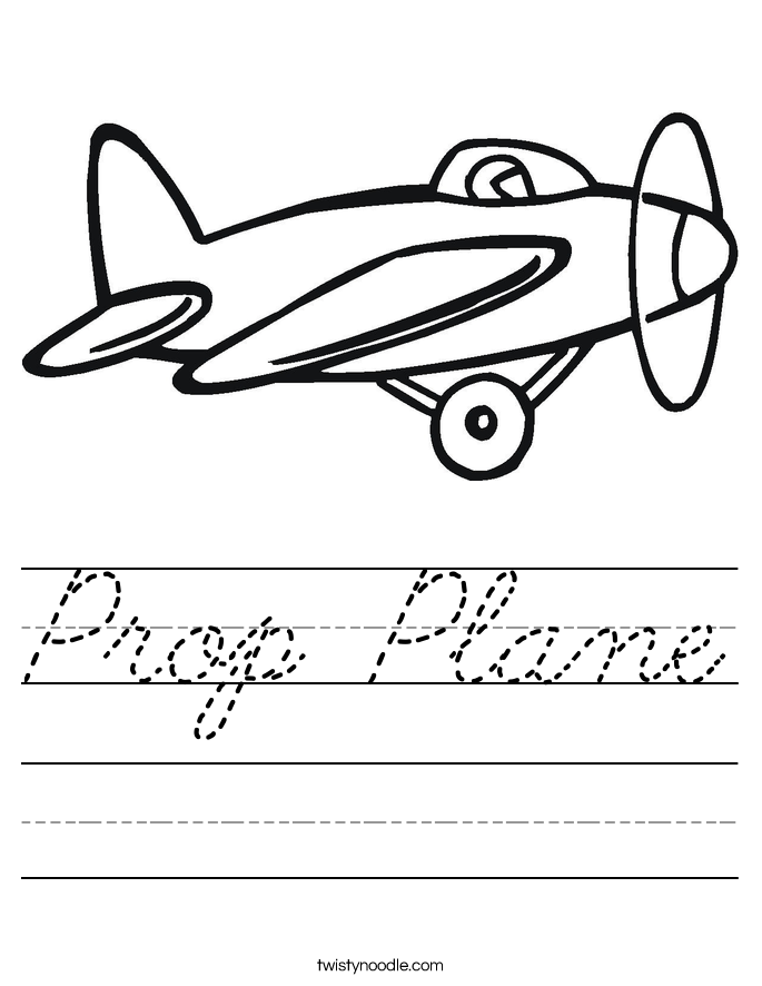 Prop Plane Worksheet